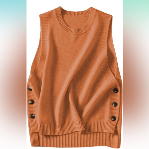 Round Neck Sleeveless Pullover Ribbed Knit Sweater Vest Top Size Small NWOT - Picture 1 of 3